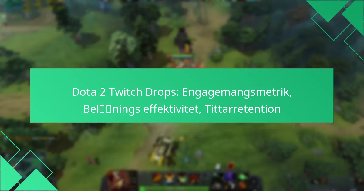 Dota 2 Twitch Drops: Engagemangsmetrik, Belönings effektivitet, Tittarretention